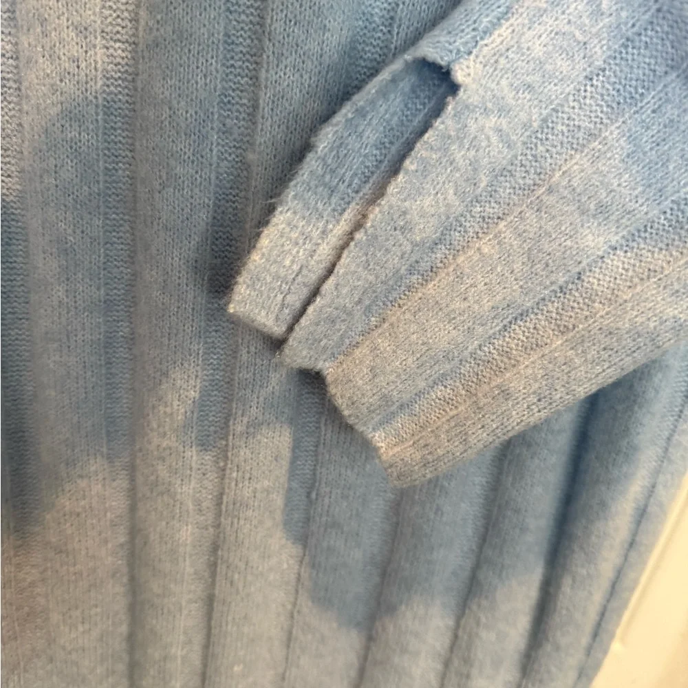 H&M Light Blue Ribbed Knit Midi Dress - Picture 4 of 7